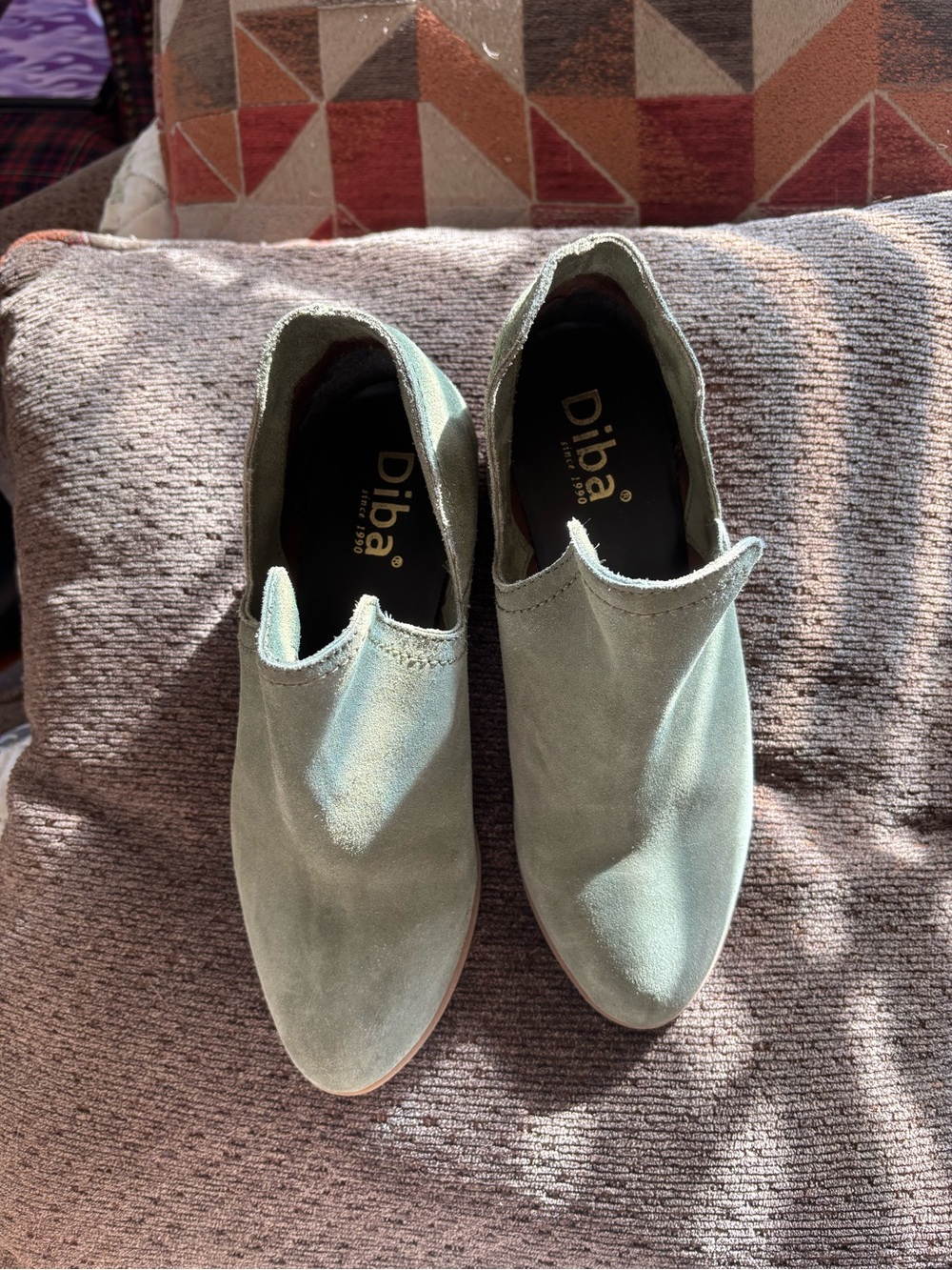 Diba Sage Green Suede Mules